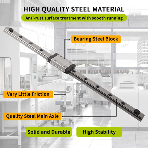 700mm Linear Rail Kit With MGN12 Rail And Stainless Steel MGN12H Carriage Block For 3D Printers CNC Upgrades Machining And Precise Linear Motion Gear, steel rail with block