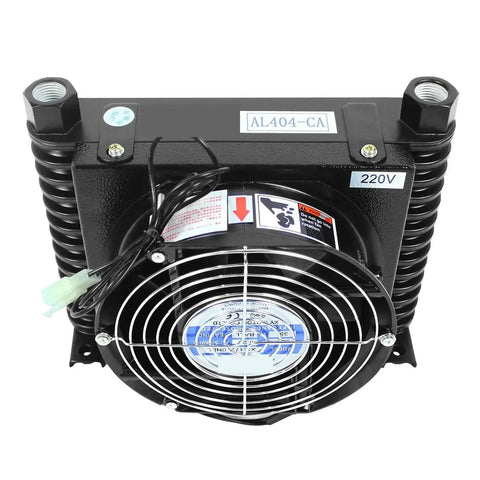 Front view of Beefed Up Hydraulic Oil Cooler With 10 Liters Per Minute Flow And 1.0 MPa Working Pressure, AL404T-CA model.