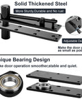 Hidden Pivot Hinge For Secret Doors And Hidden Bookcases Thickened Rock Solid Heavy Duty Steel Hardware With 870 Lbs Load Bearing 360 Degree Rotation Smooth Bearing Design Rust Resistant Patented, shown in black with solid thickened steel and unique bearing design