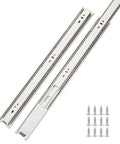 16 Inch Full Extension Side Mount Ball Bearing Drawer Slides, 10 pairs with screws, heavy duty zinc plated steel hardware, 100 lb capacity