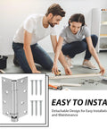 Couple measuring wood next to Beefy Heavy Duty Stainless Steel Door Spring Hinge Self Closing Automatic Exterior Screen Door Hinge Four Inch Single Direction Rebound For Garage And Patio Built To Last, easy to install.