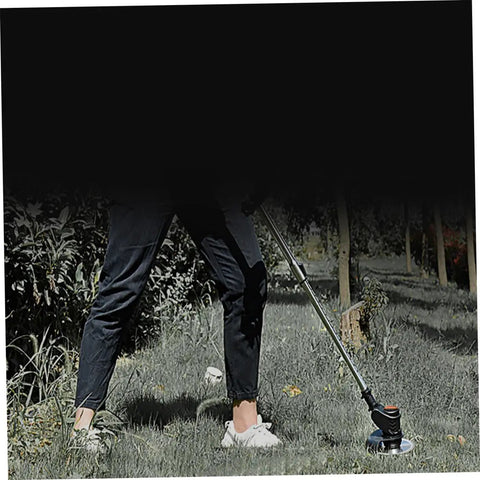 Person using lawn trimmer with 2 Pack Garden Lawn Mower Weeding Tool Scythe For Grass Cutting And Edging Replacement Blades