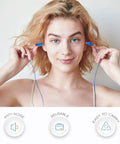 Noise Cancelling Ear Plugs 27dB NRR, Corded And Reusable, Individually Packaged With Belt Clip, Ultra Soft Comfort With Woman Using Them