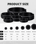 Heavy Duty Black Silicone Vacuum Tubing Hose Line Kit With 6 Different Sizes For Car Engine Coolant Fuel Oil Transfer 5 Ft Rolls High Temp Resistant Flexible And Food Grade Safe To Use Anywhere, 1/8 to 3/8 in sizes