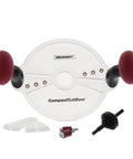 Dead Nuts Universal Compact Router Sub Base Quick Adjust Plate with swivel handles and mortise pins for woodworking.