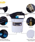 Pro Grade 24 Piece Brake Bleeder Kit With Vacuum Brake Fluid Extractor 2 Liter Capacity features labeled design details.