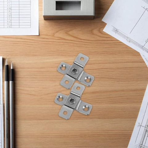 Pair of Heavy Duty Stainless Steel Torque Positioning Damping Door Pivot Hinges on wooden surface
