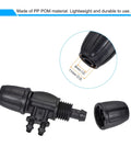 Drip Irrigation Barbed Tee 4-Way Fitting 8mm To 4mm ID Tubing, PP-POM material, close-up view with dimensions