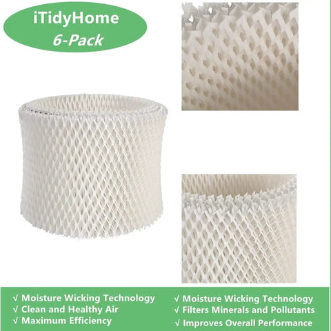 Six Pack Humidifier Filter Wicks Replacement For Honeywell HAC-504 HAC-504AW HCM-300T HCM-315T HCM-350 HCM-600 HCM-710 Humidifiers