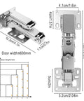 2 Pack 170 Degree Soft Close Cabinet Hinges for Corner Cabinets with dimensions and adjustable angles displayed