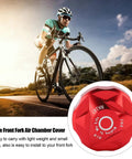 Front Fork Cover For Mountain And Road Bikes, Suspension Cap and Air Chamber Shield with 3 Washers, red pro-grade aluminum