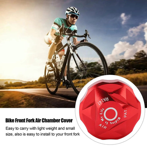 Front Fork Cover For Mountain And Road Bikes, Suspension Cap and Air Chamber Shield with 3 Washers, red pro-grade aluminum