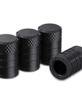 Tire Valve Stem Caps Black Anodized Aluminum Set 4 Pack With Plastic Inner Valve Design For Corrosion Resistance And Rust Prevention