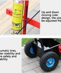 Striping Machine Floor Tape Applicator Workhorse For Factory And Warehouse Use, red steel frame with adjustable ruler and pneumatic tires