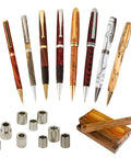 8 ballpoint pens, cocobolo wood blanks, bushings from 7mm Pen Kit Bundle For Woodturning Projects With Hardware, Wood Blanks, And Slimline Bushings