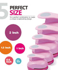 5 Piece Craft Hole Punch Set For Scrapbooking And Card Making showing five pink circle punches in various sizes