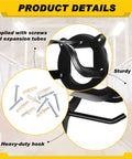 Triple Pack Horse Bridle Rack Hook Set With Metal Bridle Hanger Brackets For Tack Storage In Barn includes screws and tubes