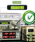 Testing setup for Heavy Duty 200W IP67 Waterproof LED Power Supply 90V To 130V AC To 12V DC Transformer in lab environment.