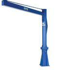 Built Like A Tank Premium Transportable Multi Station Jib Crane with blue finish, 8 foot arm, designed for heavy lifting up to 1000 lbs.
