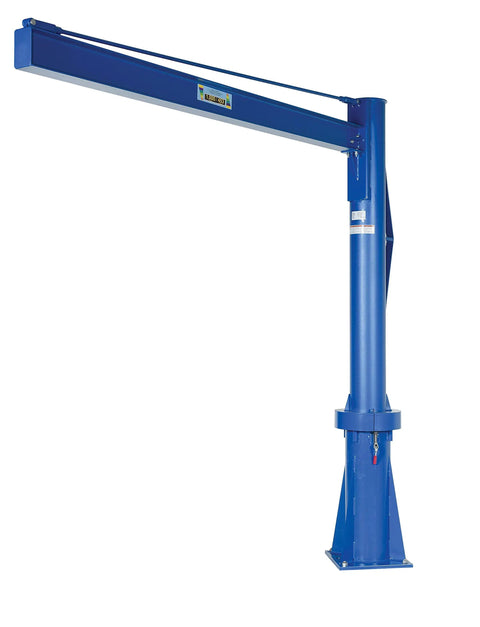 Built Like A Tank Premium Transportable Multi Station Jib Crane with blue finish, 8 foot arm, designed for heavy lifting up to 1000 lbs.