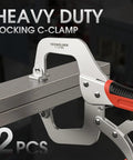Heavy Duty 11 Inch C Clamp Set 3 Pack With Locking Jaws Heat Treated Chrome Plated Alloy Steel clamping steel beam