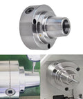 5C Collet Lathe Chuck Pro Grade Plain Back Closer for Milling, 5 Inch Lathe Accessory shown in use and detail view