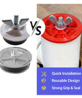 2 Inch Mechanical Test Plug For Pressure Testing And Temporary Sealing End Of Pipe Gripper Kit 2 Pack Pro Grade Durable ABS Body With Natural Rubber O Ring For Reusable Drain And Vent System Maintenance, shown in pipe comparison