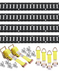 5 Foot E Track Tie Down Rail Kit With 18 Pieces, Heavy Duty 2000 Lb Load Capacity, including rails, anchors, straps