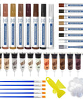 Multi Color Wood Filler Kit For DIY Furniture And Flooring Repairs Non Toxic Fast Drying Putty With Tools Included 12 Colors