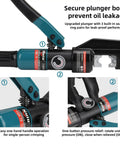 Beefy 12-Ton Hydraulic Crimping Tool For Battery Cables, Wire Terminal Crimper 16-300mm2 6 AWG To 8/0 AWG, With 11 Dies, 16mm Stroke, 180 Degree Swivel Head, Heavy-Duty Electrician Favorite Blue, hydraulic crimp tool close-up