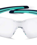 Silex Safety Glasses With Anti Scratch Anti Fog Coating Black Blue Frame Clear Lenses Ultra Wraparound Flex 160 Degree Temples