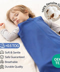 Infant asleep in blue Comfy 3 Pack Baby Sleep Sack For 6 To 12 Months 100 Percent Cotton 0.5 Tog Wearable Blanket For Infants