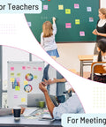 3x3 Inch Sticky Notes Bulk Pack With Eight Color Pads, 800 Sheets Total in use for teachers and meetings on boards