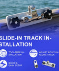 Slide-in track installation of Straight Badass Aircraft Grade Aluminum Bimini Top Mount For Your Boat Track System.