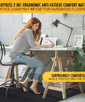 Anti Fatigue Standing Desk Mat For Hardwood Floors With Cushioned Foam Foot Support 48 By 36 Inch Desk Chair Mat in use