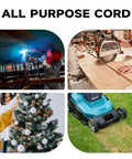 Heavy Duty Outdoor Extension Cord With Lighted End For Easy Finding 25 Ft Long 12 Gauge SJTW Waterproof Power Cord in various uses