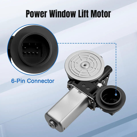 Front Passenger Or Rear Driver Side Power Window Motor For Corolla Camry 4Runner Tacoma Sienna Tundra Highlander Avalon 2003 Through 2021 742-609 Replacement Window Motor with 6-Pin Connector