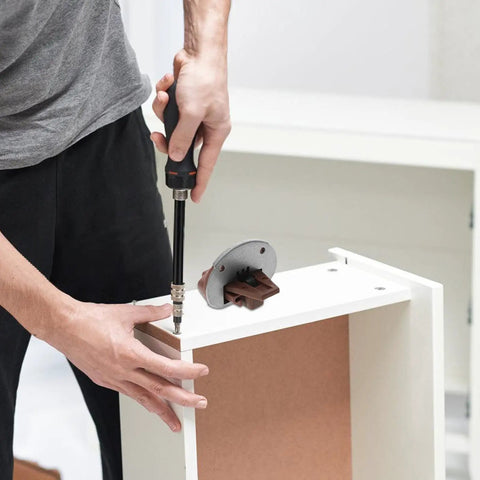 Person installing heavy-duty plastic drawer slides replacement kit with rollers bottom mount for kitchen cabinets and dressers
