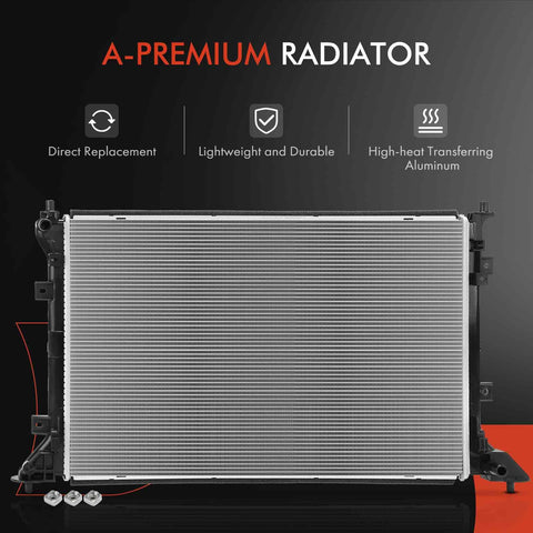 Straight Up Heavy Duty Engine Coolant Radiator Assembly Direct Fit For Kia Ev6 Battery Electric Car 2022 Through 2024 front view with mounting points.