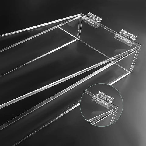 Clear acrylic box with 10 Pack Self Adhesive Clear Acrylic Hinges 65x40mm For DIY Crafts Aquarium Lids Cabinets Glass Furniture Displays