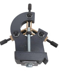 Beefy Wood Lathe Steady Rest Stabilizer For Mini Turning Projects, grey metal support, front view, fits 7x12 7x14 lathes