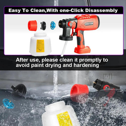Heavy Duty HVLP Electric Paint Sprayer Cranks Out Dang Smooth Durable Coatings For Deck Repair Wall Touch Ups And Furniture Restoration With Zero Hassle Super Quick Setup disassembled parts in water for easy cleaning.