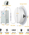 Six Inch LED Recessed Lighting Kit With Junction Box Gimbal Downlights 5CCT Selectable 2700K To 5000K Dimmable Ceiling Light dimensions