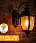 Amber LED Edison Light Bulb 2000K Soft Warm Dim Low Watt E26 Base Energy Efficient lit in wall lantern