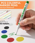 Absolute Banger Carpenter Pencil Kit Featuring Heavy Duty Mechanical Leads Vibrant Refills And Rugged Sheaths Built Like A Tank For Skilled Tradesmen And Weekend Warriors Who Demand Rock Solid Performance On Every Single Job Site with colorful marker pens, showing green ink and various colored dots on paper.