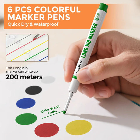 Absolute Banger Carpenter Pencil Kit Featuring Heavy Duty Mechanical Leads Vibrant Refills And Rugged Sheaths Built Like A Tank For Skilled Tradesmen And Weekend Warriors Who Demand Rock Solid Performance On Every Single Job Site with colorful marker pens, showing green ink and various colored dots on paper.