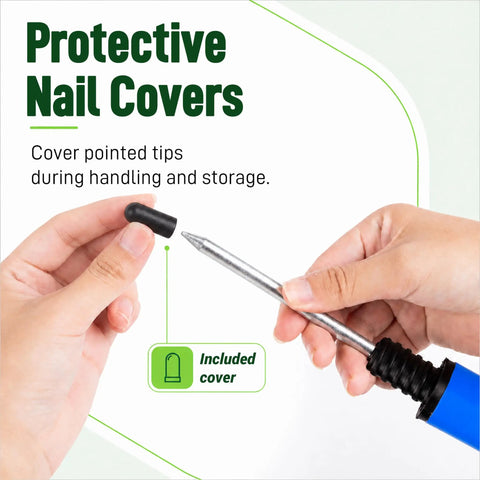 Protective nail cover and steel nail of Six Piece Soccer Agility Poles Set For Training, 5 Ft Adjustable Speed And Agility Poles