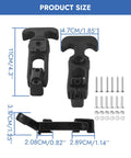 Heavy Duty Rubber T Handle Draw Latch 2 Pack with dimensions and mounting kit for boats and golf carts