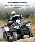 ATV with rider illustrating the performance of Beefed Up CDI Box Ignition Coil Kit For Sportsman 90 Scrambler 90 Predator 50 90 2001-2007