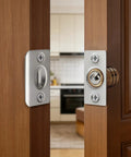 16 Pack Closet Door Ball Catch Set With Adjustable Ball Catches Strike Plates And Screws Stainless Steel Latch Drive Kit For Pantry Cabinet Interior Doors DIY Friendly Home Improvement Upgrade installed on wooden interior door